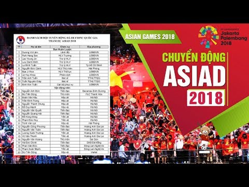 DANH SÁCH CHÍNH THỨC 20 CẦU THỦ THAM DỰ ASIAD CỦA U23 VIỆT NAM | VFF Channel