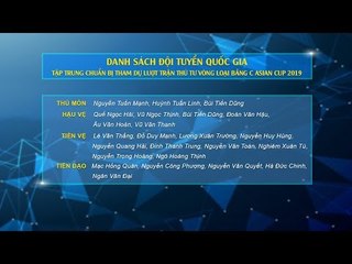 Danh sách ĐTQG Việt Nam gặp Campuchia | Lượt về Bảng C Vòng Loại Asian Cup 2019