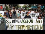 Maestros de Oaxaca se manifiestan en las oficinas de la Bolsa Mexicana de Valores