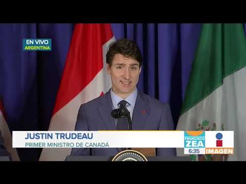 Mensaje de Justin Trudeu en la firma del T-MEC | Noticias con Francisco Zea