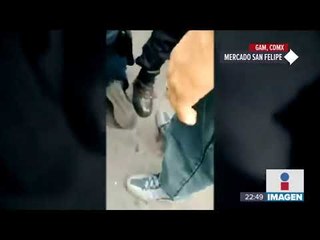 Comerciantes del mercado de San Felipe de Jesús golpearon y amarraron a un presunto asaltante