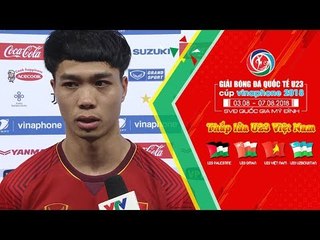 Công Phượng, Anh Đức trả lời phỏng vấn sau chiến thắng trước U23 Palestine | VFF Channel