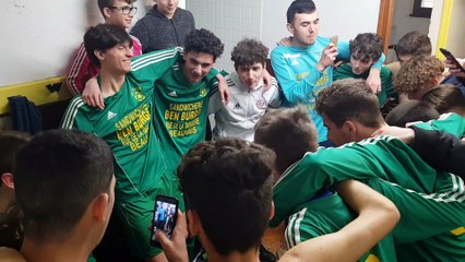 Cri de victoire après la victoire 4 a 1contre Moliens le 23 mars 2019