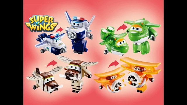 4 Super Wings Mini Transforming Robots Airplanes Paul Mira Bello Grand Albert Unboxing Demo Review