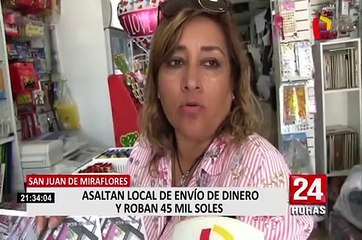 SJM: delincuentes asaltan local y se llevan 45 mil soles