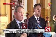 Gabinete de Salvador del Solar pedirá voto de confianza al Congreso el 4 de abril