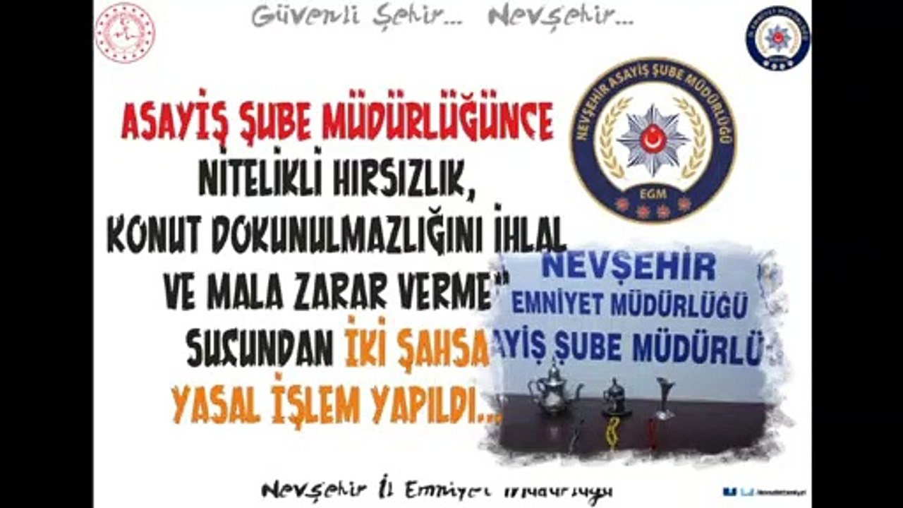 Nevşehir İl Emniyet Müdürlüğü – Nitelikli Hırsızlık, Konut Dokunulmazlığını ihlal ve Mala Zarar Verme Suçundan İki Şahsa Adli İşlem Yapıldı.