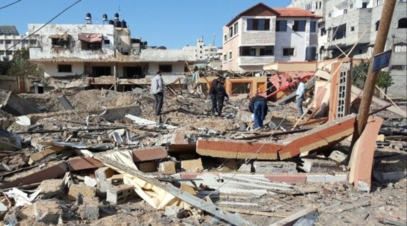 Bombalanan Hamas Liderinin Ofisinin Enkazı Görüntülendi