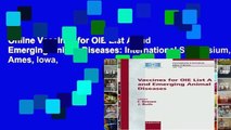 Online Vaccines for OIE List A and Emerging Animal Diseases: International Symposium, Ames, Iowa,