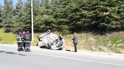 Sürücü Kursu Müdürü Otomobille Takla Attı: 1 Yaralı