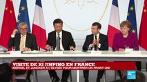 REPLAY - Discours d'Angela Merkel lors de la réunion à l'Élysée avec Macron, Junker et Xi Jinping