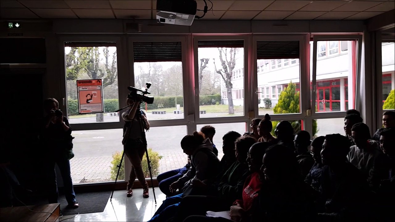 Lilian Thuram au lycée Marie Curie, à Strasbourg