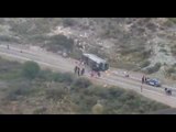 Impactantes imágenes aéreas del accidente del colectivo en San Rafael