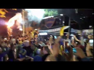 Rafael Di Zeo y Mauro Martín participaron de la despedida de Boca a Madrid