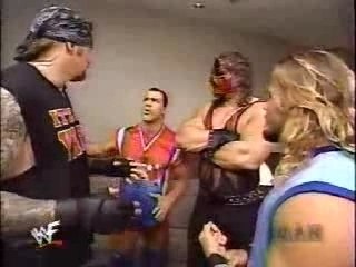 undertaker, kurt angle, chris jericho, and kane backstage