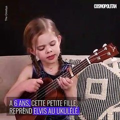 A 6 ans, cette petite fille reprend Elvis au ukulélé