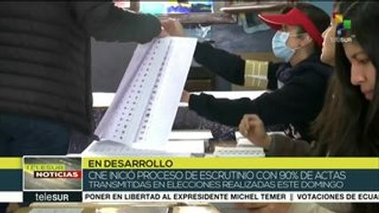 Avanza escrutinio de votos de las elecciones en Ecuador