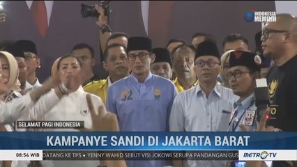 Hari Kedua Kampanye Terbuka, Sandi Sapa Warga Jakbar