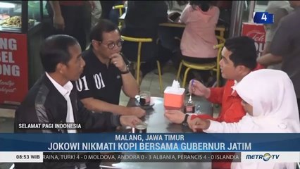 Jokowi Melepas Penat dengan Minum Kopi di Warung