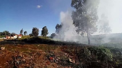 Moradora registra incêndio no Colina Verde