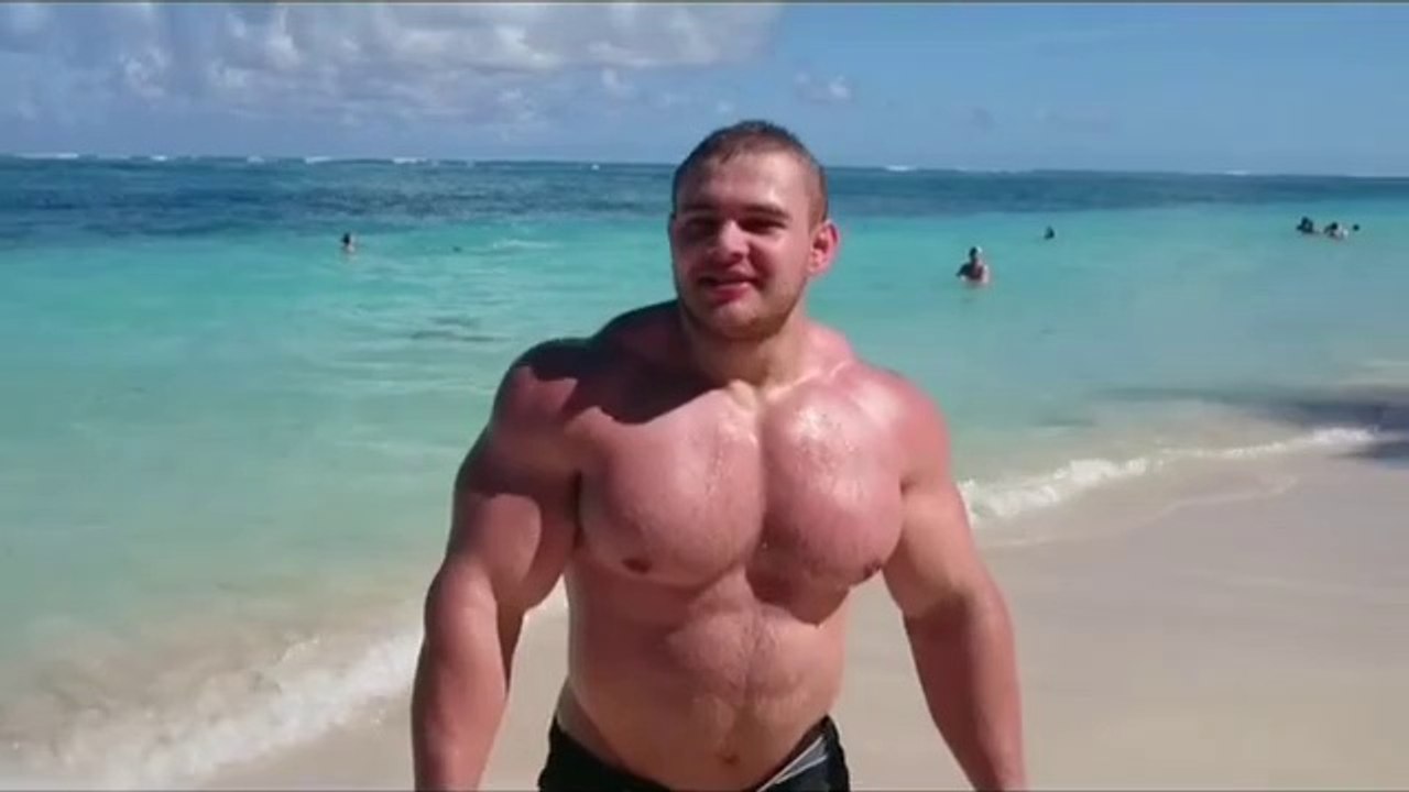Alexey Lesukov on the beach