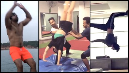 Sanya Malhotra, Varun Dhawan, Tiger Shroff CRAZY BACK FLIP Stunt