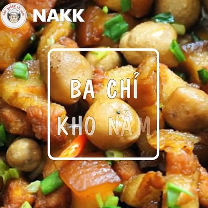 Cách làm món BA CHỈ KHO NẤM RƠM đậm đà ngon cơm