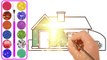 Vẽ và tô màu Ngôi Nhà Xinh - Bé Học Tô Màu - Glitter Beautiful House Coloring Pages For Kids