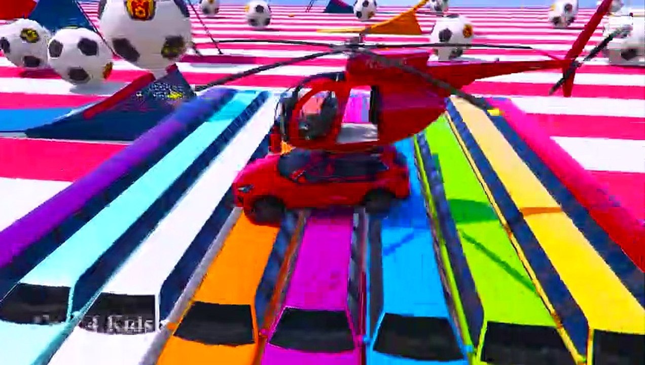 اللون هليكوبتر على شاحنة & سبايدرمان سيارات الكرتون للأطفال w الألوان للأطفال خارقة الفيديو