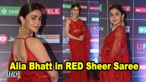 Alia Bhatt Turns HEAD in RED Sheer Saree