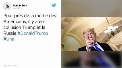 Pour près de la moitié des Américains, il y a eu collusion Trump et la Russie