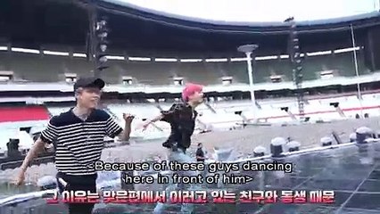 (ENG SUB)BTS CUTE MOMENT JIMIN AND JUNGKOOK MAKE LAUGHING TO V AT PRACTICE AT LOVE YOURSELF DVD 190327