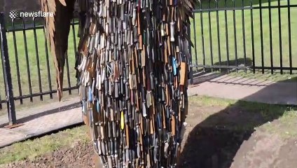 Imposing sculpture made from 100,000 knives arrives in Coventry
