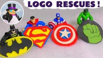 DC Comics Justice League and Marvel Avengers 4 Rescue their Play Doh Superheroes Logos from the Penguin with help from Funny Funlings, Opening and Unboxing them revealing surprise toys