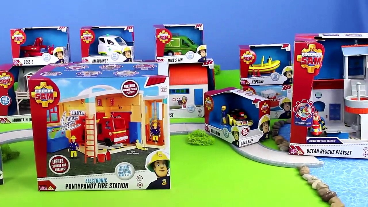 Pompier Sam Unboxing: de Nouvelles Voitures, des camions de pompiers Jupiter & Truck Station pour les Enfants | Gertie S. Bresa