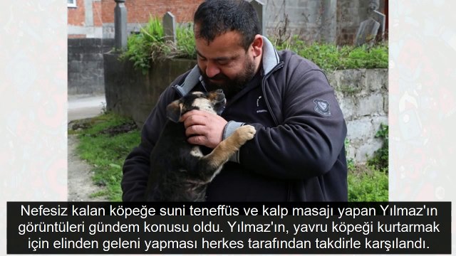 Rize'de köpeğe suni teneffüs yapan vatandaş konuştu