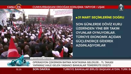 Başkan Erdoğan, Uşak'ta konuşma yapıyor