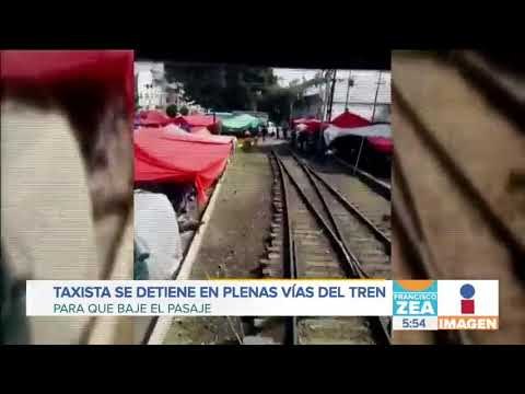 Taxista se detiene en vías del tren para que se baje el pasaje, y tren le pega | Noticias con Zea