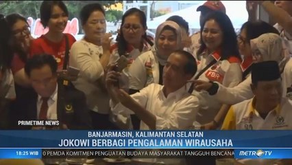 Jokowi Ngopi Bareng Milenial di Banjarmasin