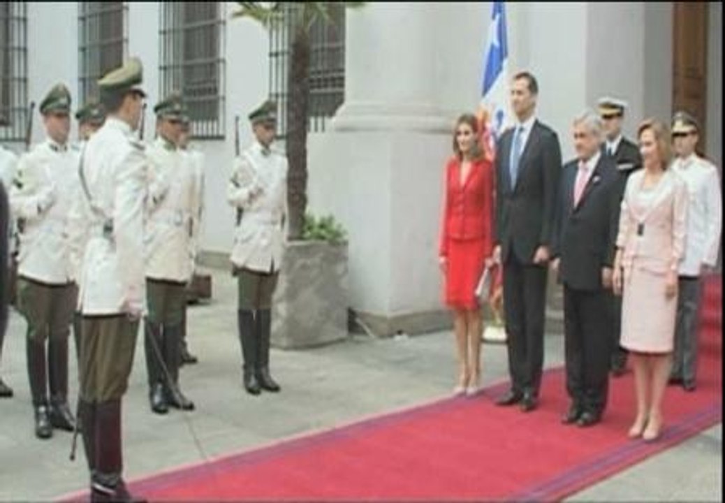 Piñera recibe a los Príncipes de Asturias
