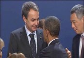 Obama saluda a Zapatero en la cumbre del G-20