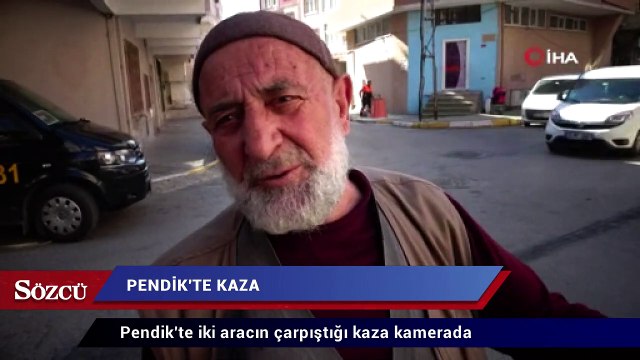 Pendik’te iki aracın çarpıştığı kaza kamerada