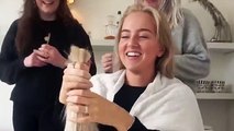 Gorgeous blonde Dutch woman shaves her head bald