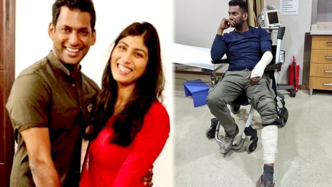 Actor Vishal Injured: படப்பிடிப்பின் போது விபத்து- நடிகர் விஷாலுக்கு கை மற்றும் காலில் காயம்-வீடியோ