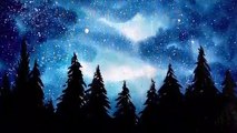 Simple Watercolor Galaxy Forest Painting Tutorial ||art and craft
