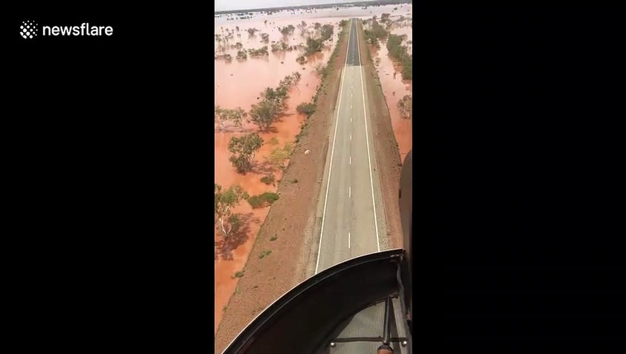 Aerial footage shows flood-ravaged Western Australia region