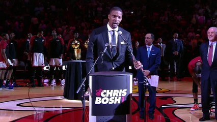 Basket-Ball - NBA - Chris Bosh LAST Scream at Heat Jersey Retirement Ceremony  March 26 2019