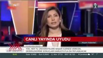 Canlı yayına katılan yorumcu uyudu, o anlar kameralara böyle yansıdı