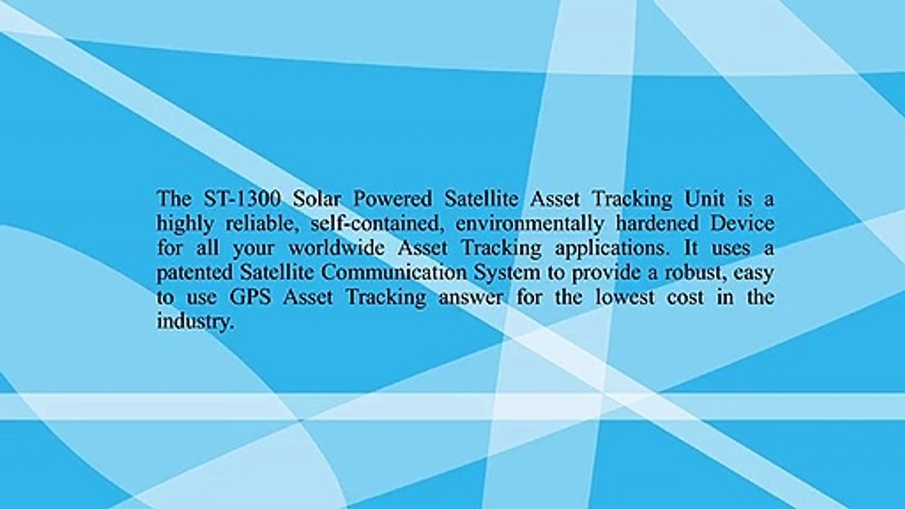 Solar Powered Satellite Asset Tracking