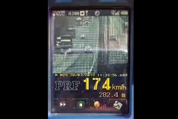Motorista é flagrado a 174 km/h na BR-376, onde a máxima é 80 km/h